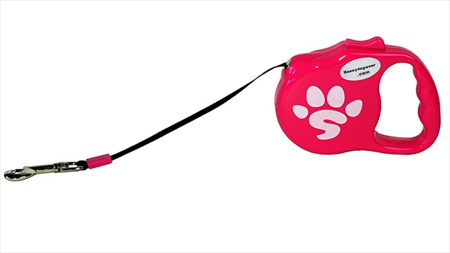 Picture of Sassy Dog Wear RETRAC LEASH - SDW LOGO PINK-2 Wear Retractable Dog Leash&#44; Pink - 15 ft.