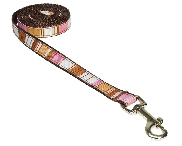 Picture of Sassy Dog Wear STRIPE-BROWN-MULTI1-L 4 ft. Stripe Dog Leash- Brown - Extra Small