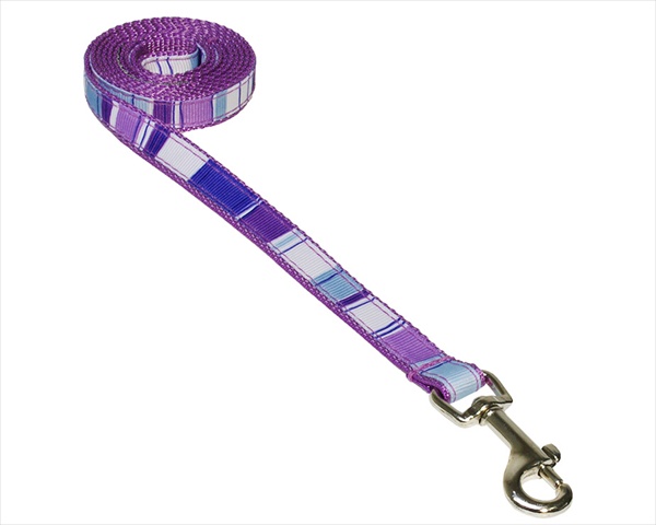 Picture of Sassy Dog Wear STRIPE-PURPLE-MULTI1-L 4 ft. Stripe Dog Leash- Purple - Extra Small