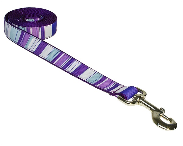 Picture of Sassy Dog Wear STRIPE-PURPLE-MULTI2-L 4 ft. Stripe Dog Leash- Purple - Small