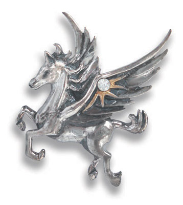 Pegasus Of The Stars Pendant - Quick Thought & Creativity By Anne Stokes