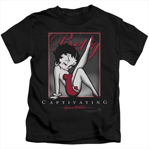 Boop-Captivating - Short Sleeve Juvenile 18-1 Tee - Black- Medium 5-6