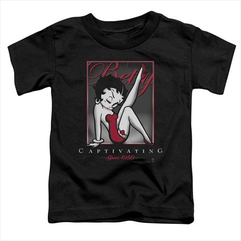 Boop-Captivating - Short Sleeve Toddler Tee - Black- Medium 3T