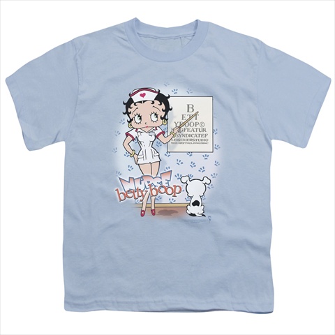 Boop-Eyechart - Short Sleeve Youth 18-1 Tee - Light Blue- Medium