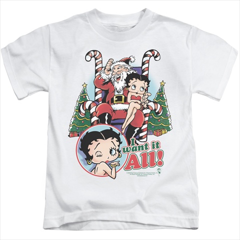 Boop-I Want It All - Short Sleeve Juvenile 18-1 Tee - White- Medium 5-6