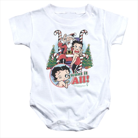 Boop-I Want It All - Infant Snapsuit - White- Extra Large 24 Months