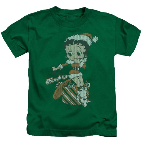 Boop-Define Naughty - Short Sleeve Juvenile 18-1 Tee - Kelly Green- Medium 5-6