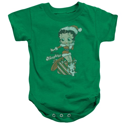 Boop-Define Naughty - Infant Snapsuit - Kelly Green- Medium 12 Months