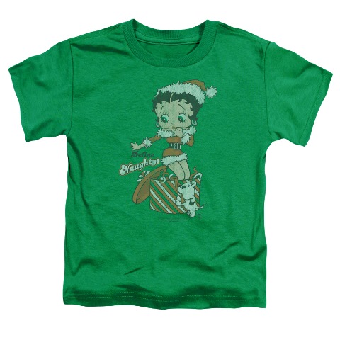 Boop-Define Naughty - Short Sleeve Toddler Tee - Kelly Green, Medium 3T