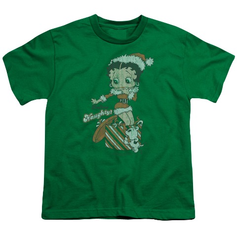 Boop-Define Naughty - Short Sleeve Youth 18-1 Tee - Kelly Green- Medium