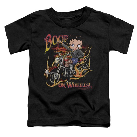 Boop-On Wheels - Short Sleeve Toddler Tee - Black- Small 2T