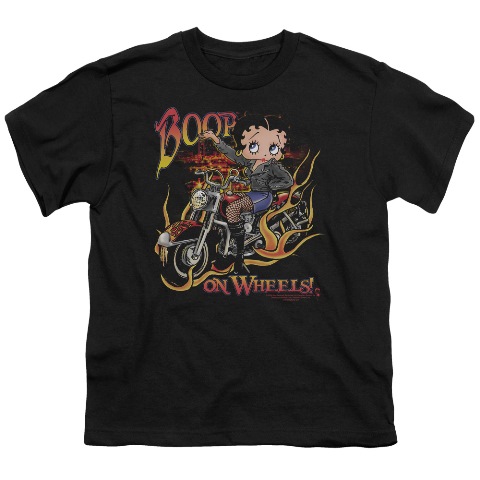 Boop-On Wheels - Short Sleeve Youth 18-1 Tee - Black- Medium