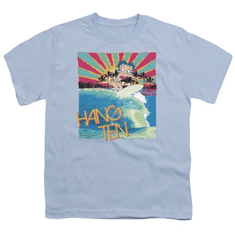 Boop-Hang Ten - Short Sleeve Youth 18-1 Tee - Light Blue- Extra Large