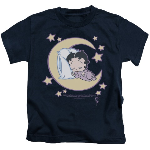 Boop-Sleepy Time - Short Sleeve Juvenile 18-1 Tee - Navy, Medium 5-6