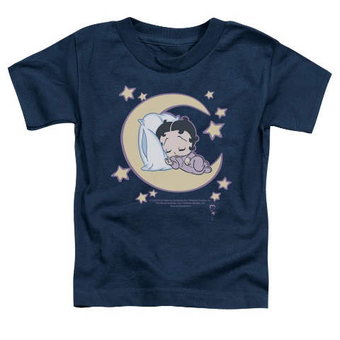 Boop-Sleepy Time - Short Sleeve Toddler Tee - Navy- Large 4T
