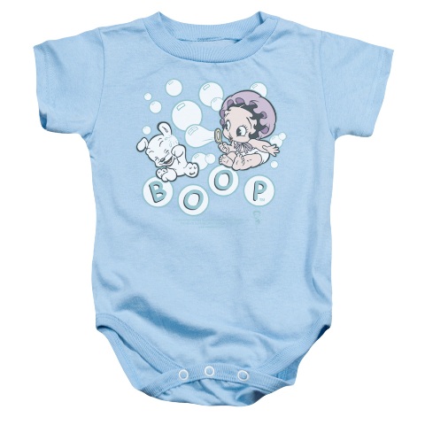 Boop-Baby Bubbles - Infant Snapsuit - Light Blue- Medium 12 Months
