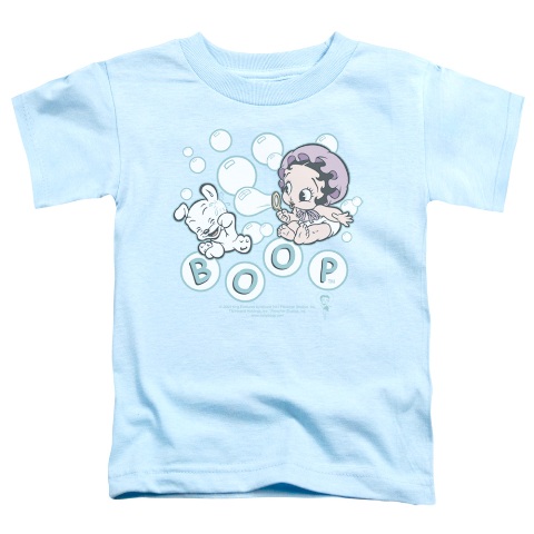 Boop-Baby Bubbles - Short Sleeve Toddler Tee - Light Blue, Small 2T