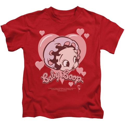 Boop-Baby Heart - Short Sleeve Juvenile 18-1 Tee - Red- Medium 5-6