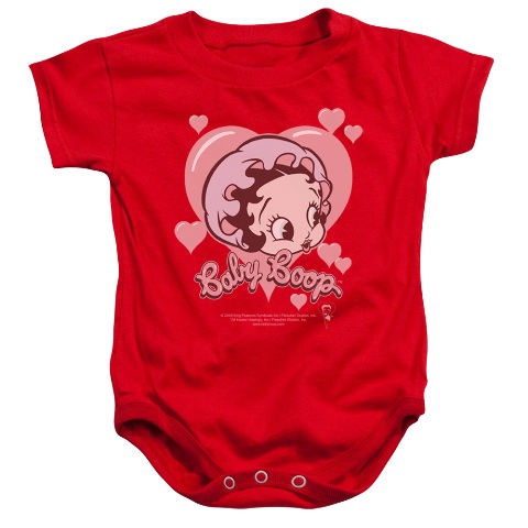 Boop-Baby Heart - Infant Snapsuit - Red, Small 6 Months