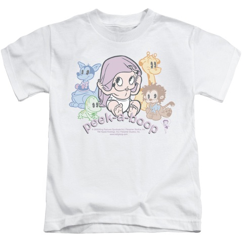 Boop-Peek A Boo - Short Sleeve Juvenile 18-1 Tee - White- Large 7
