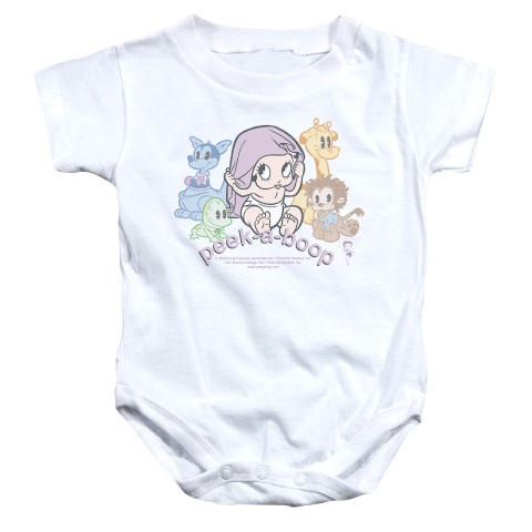 Boop-Peek A Boo - Infant Snapsuit - White, Large 18 Months