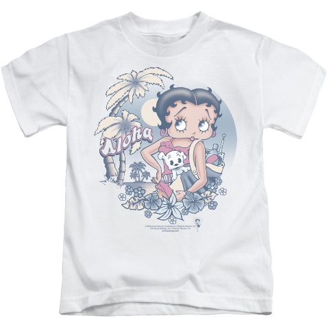 Boop-Aloha - Short Sleeve Juvenile 18-1 Tee - White- Small 4