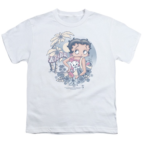 Boop-Aloha - Short Sleeve Youth 18-1 Tee - White- Small