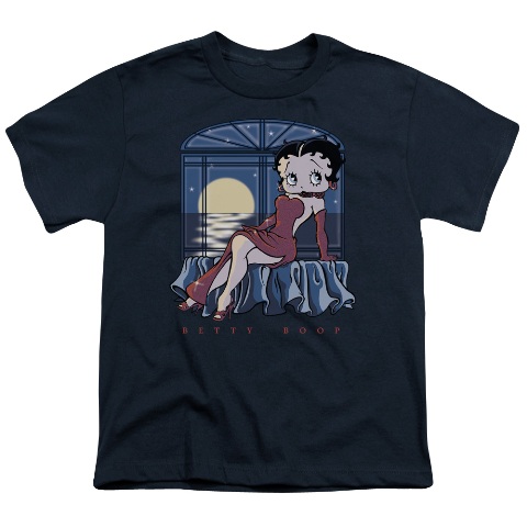 Boop-Moonlight - Short Sleeve Youth 18-1 Tee - Navy- Extra Large