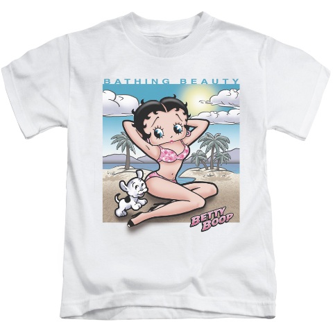 Boop-Sunny Boop - Short Sleeve Juvenile 18-1 Tee - White- Small 4