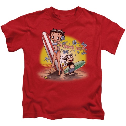 Boop-Surf - Short Sleeve Juvenile 18-1 Tee - Red- Large 7