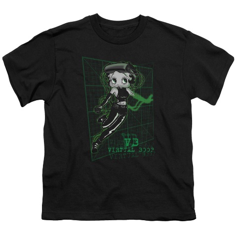 Boop-Virtual Boop - Short Sleeve Youth 18-1 Tee - Black- Small