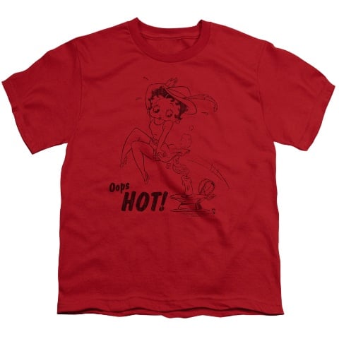 Boop-Nimble Betty - Short Sleeve Youth 18-1 Tee - Red- Small