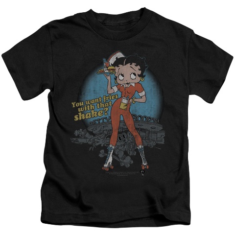 Boop-Fries With That - Short Sleeve Juvenile 18-1 Tee - Black- Small 4
