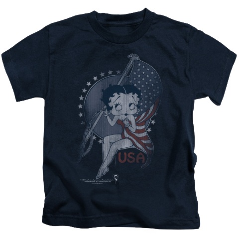 Boop-Proud Betty - Short Sleeve Juvenile 18-1 Tee - Navy- Medium 5-6