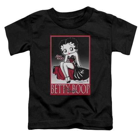 Boop-Classic - Short Sleeve Toddler Tee - Black- Medium 3T