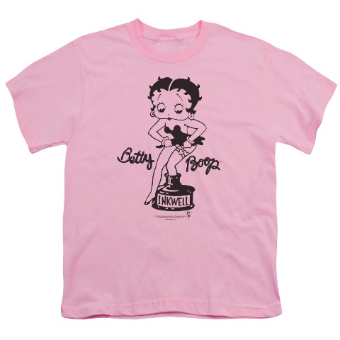 Boop-Inkwell - Short Sleeve Youth 18-1 Tee - Pink- Medium