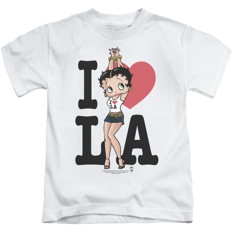 Boop-I Heart La - Short Sleeve Juvenile 18-1 Tee - White- Small 4
