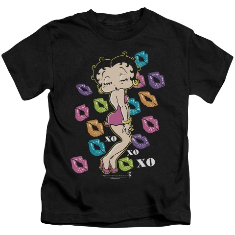 Boop-Tripple Xo - Short Sleeve Juvenile 18-1 Tee - Black- Medium 5-6