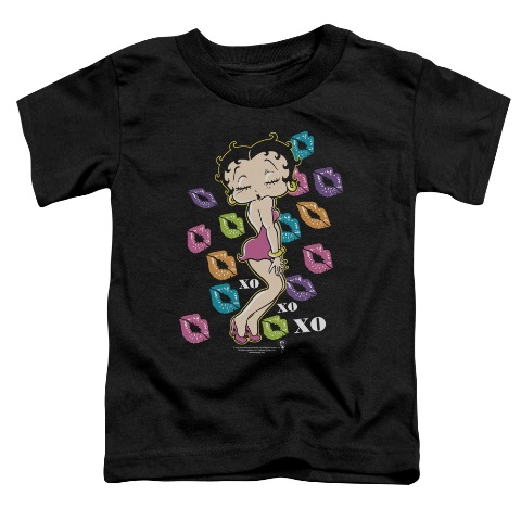 Boop-Tripple Xo - Short Sleeve Toddler Tee - Black, Large 4T