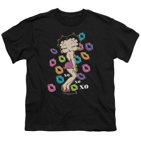 Boop-Tripple Xo - Short Sleeve Youth 18-1 Tee - Black- Small