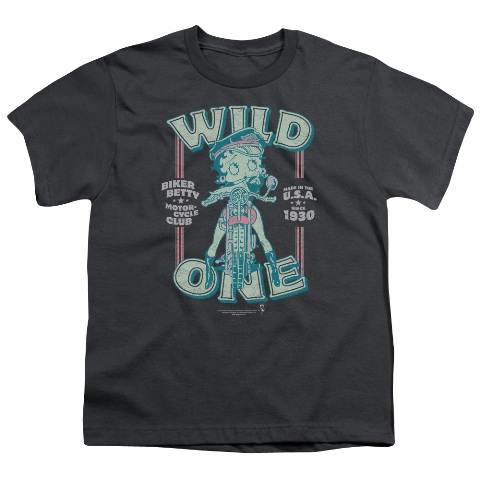 Boop-Wild One - Short Sleeve Youth 18-1 Tee - Charcoal- Medium