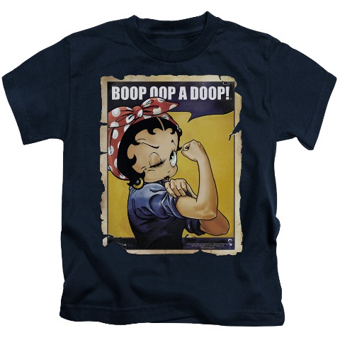 Boop-Power - Short Sleeve Juvenile 18-1 Tee - Navy- Medium 5-6