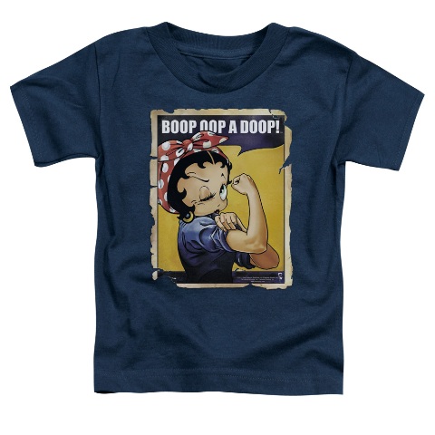 Boop-Power - Short Sleeve Toddler Tee - Navy- Medium 3T