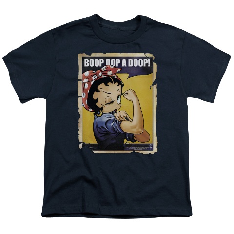 Boop-Power - Short Sleeve Youth 18-1 Tee - Navy- Medium