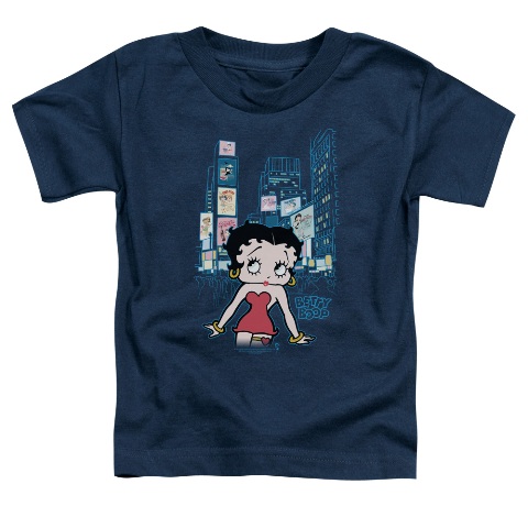 Boop-Square - Short Sleeve Toddler Tee - Navy- Medium 3T