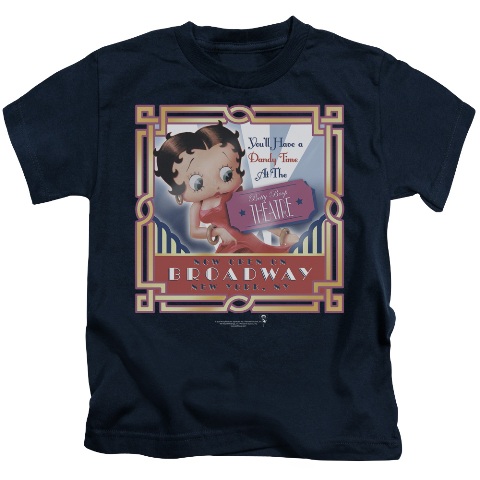 Boop-On Broadway - Short Sleeve Juvenile 18-1 Tee - Navy- Medium 5-6