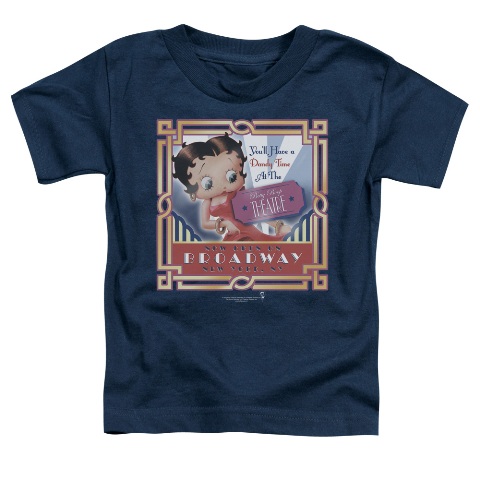 Boop-On Broadway - Short Sleeve Toddler Tee - Navy- Small 2T