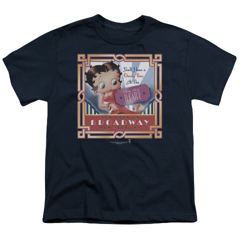 Boop-On Broadway - Short Sleeve Youth 18-1 Tee - Navy- Small