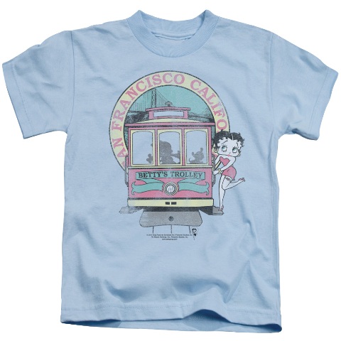 Boop-Bettys Trolley - Short Sleeve Juvenile 18-1 Tee - Light Blue- Large 7