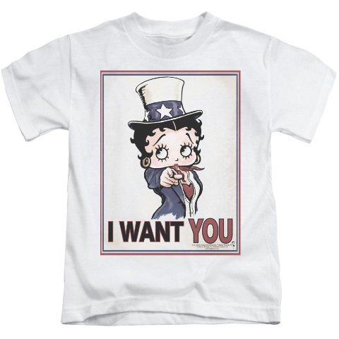 Boop-Auntie Boop - Short Sleeve Juvenile 18-1 Tee - White- Small 4